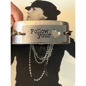 Artisan Made “Follow Your Heart” Leather Cuff Bracelet